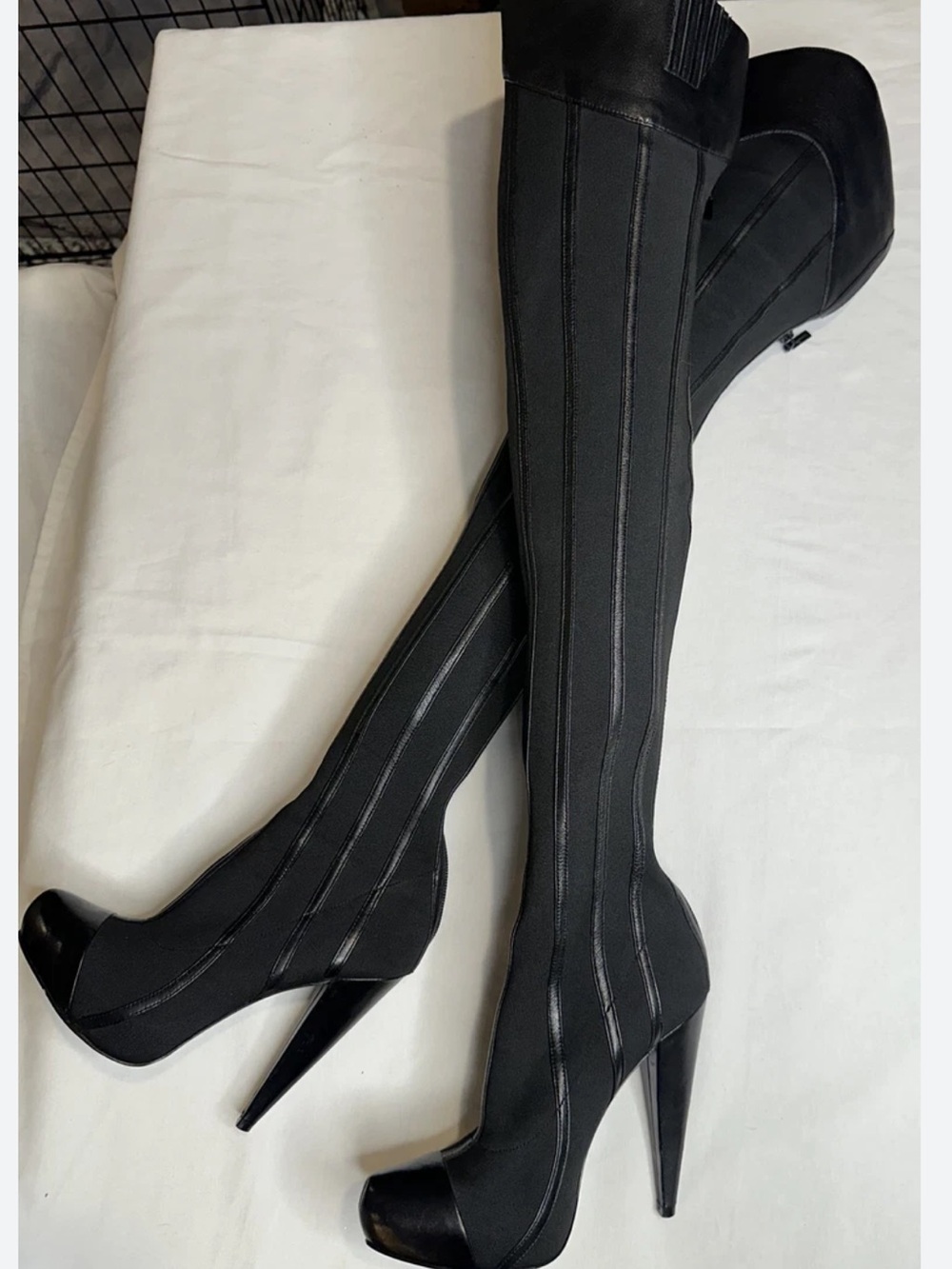 Report Signature Steinway Black Over-the-Knee High Heel Boot